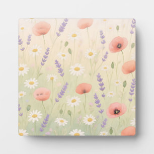 Pastel Wildflower Meadow Soft Bloom Plaque