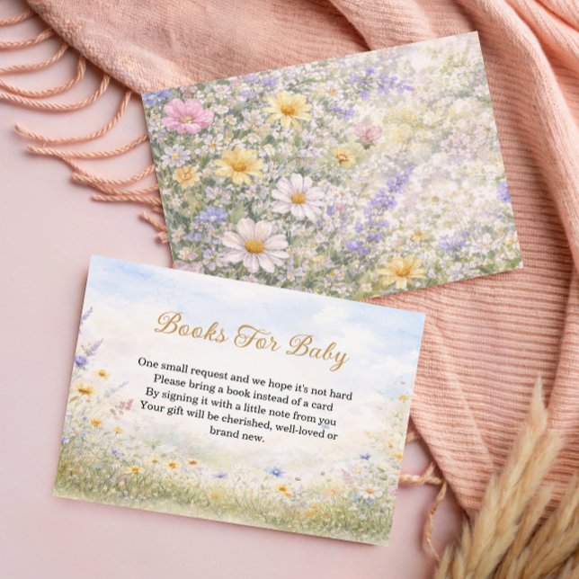 Pastel Wildflower Meadow Spring Books for Baby Enclosure Card (Creator Uploaded)