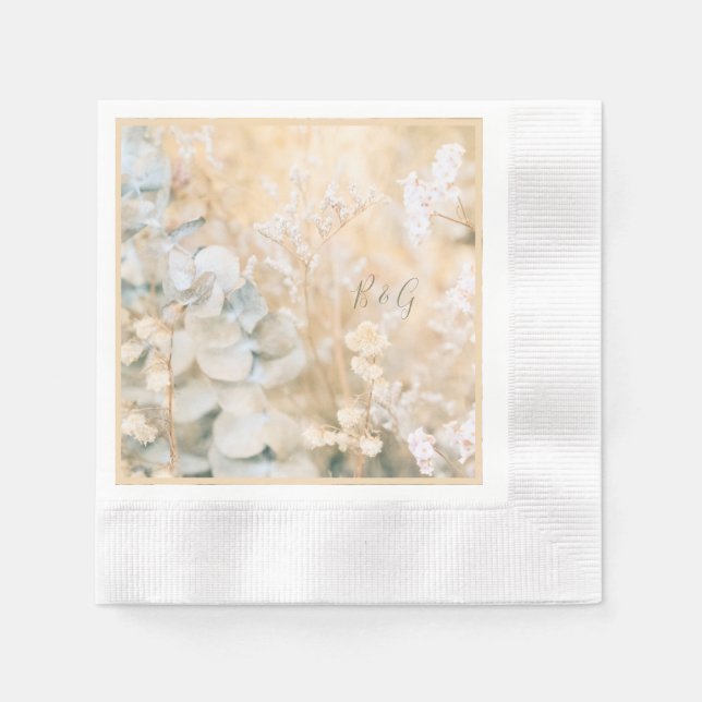 Pastel Wildflower Meadow Wedding Napkin (Front)