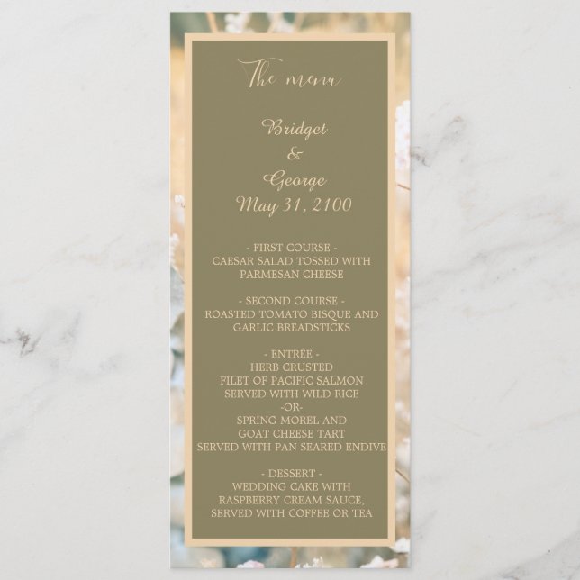 Pastel Wildflower Meadow wedding program & menu (Front)