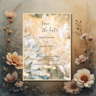 Pastel Wildflower Meadow Wedding safe the date Invitation