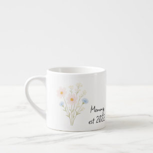 Pastel Wildflower - Personalised Mummy Est.  Espresso Cup