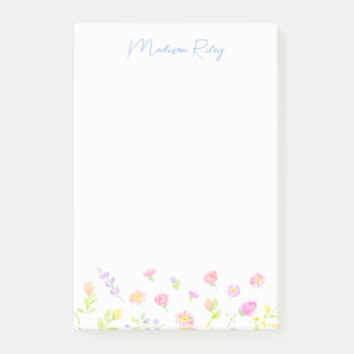 Pastel Wildflower Personalized Blue Notes