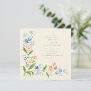 Pastel Wildflower Watercolor Floral Bridal Brunch Invitation