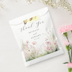 Pastel Wildflower Wedding Favour Bag