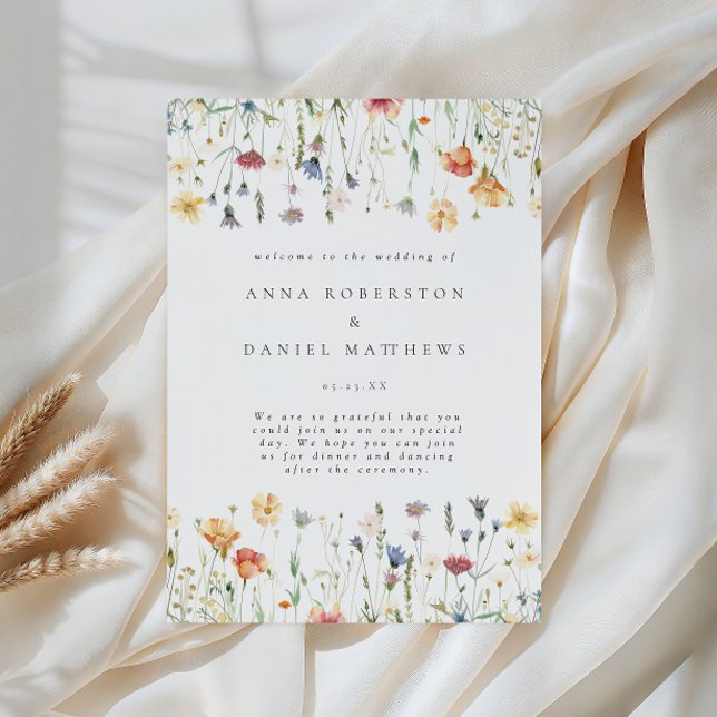 Pastel Wildflower Wedding Program (Creator Uploaded)