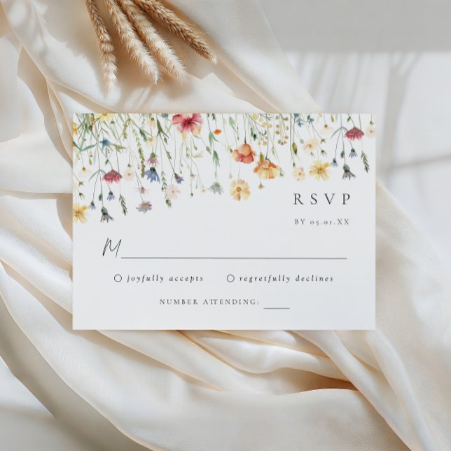 Pastel Wildflower Wedding RSVP Card (Creator Uploaded)