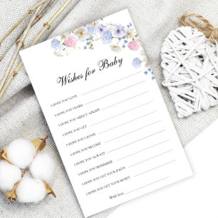 Pastel Wildflower Wishes for Baby Shower Keepsake