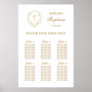Pastel Wildflowers Baptism Seating Chart
