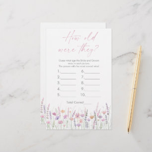 Pastel Wildflowers How Old Were They Bridal Game