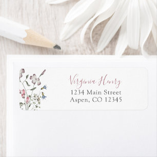 Pastel Wildflowers Return Address Label