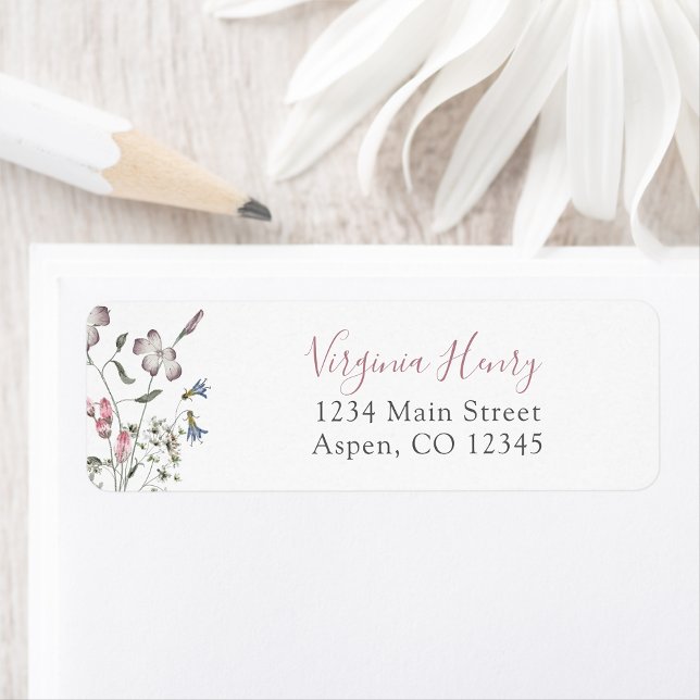 Pastel Wildflowers Return Address Label (Pastel Wildflowers Return Address Label by Painted Paperie
)