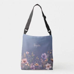 Pastel Wildflowers Spring Personalise Gradient Crossbody Bag
