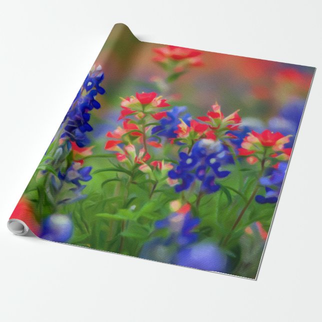 Pastel Wildflowers Wrapping Paper (Unrolled)