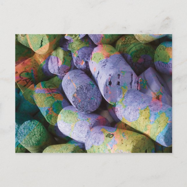 Pastel Wine Corks Postcard (Front)