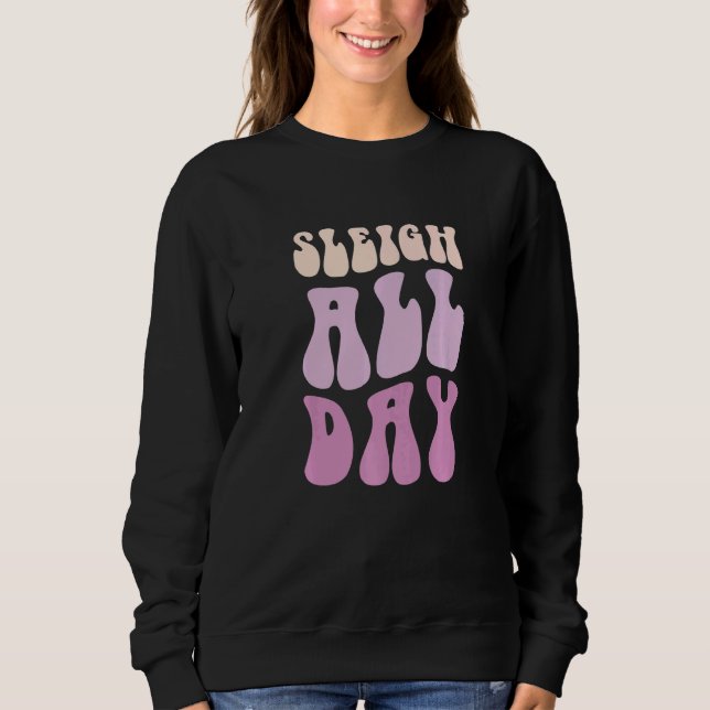 Pastel Winter Christmas Sleigh All Day  2 Sweatshirt (Front)