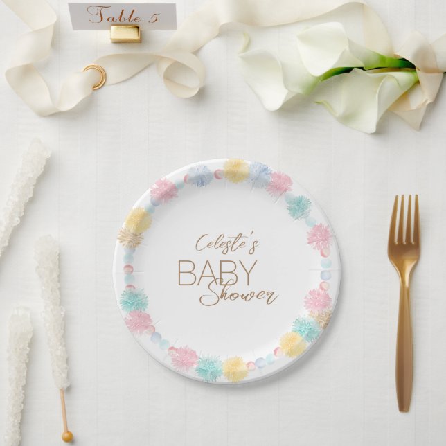 Pastel Winter Wonderland Baby Shower Paper Plate (Wedding)