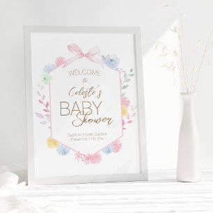 Pastel Winter Wonderland Baby Shower Welcome Poster