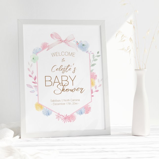 Pastel Winter Wonderland Baby Shower Welcome Poster (Creator Uploaded)