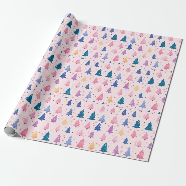 "Pastel Winter Wonderland Pattern" Wrapping Paper (Unrolled)