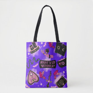 Pastel Witch Tote Bag – Kawaii Witchcore Halloween