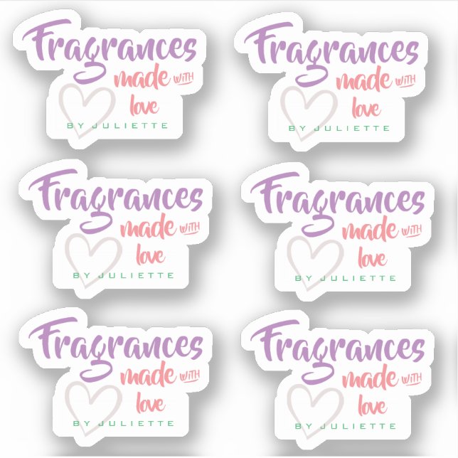 Pastel with Love Heart Fragrances Sticker Sheet (Front)