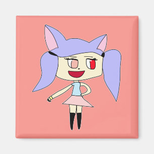 Pastel Wolf Girl Magnet