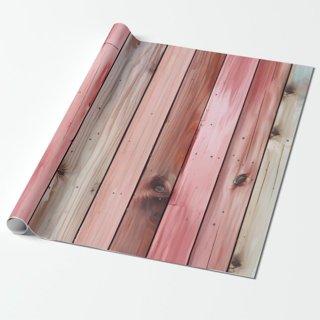 Pastel Wood Floor  Wrapping Paper (Unrolled)
