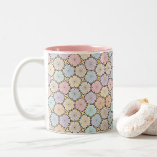Pastel Wood Slices Drawing Two-Tone Coffee Mug