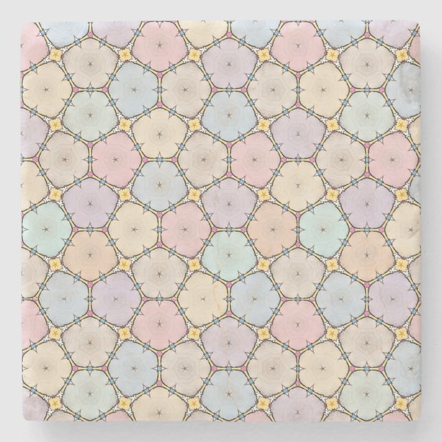 Pastel Wood Slices Stone Coaster (Front)