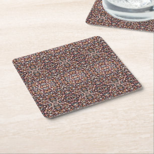 Pastel Wooden Beads Blanket Square Paper Coaster