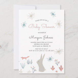 Pastel Woodland   Baby Shower Invitation
