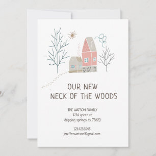 Pastel Woodland   Moving Announcement Card
