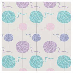 Pastel Yarn Ball String Pattern Fabric
