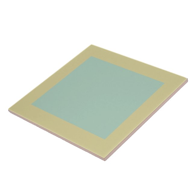 Pastel yellow and green ceramic tile (Side)