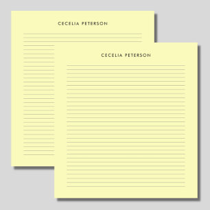 Pastel Yellow Classic Small Lines Notepad