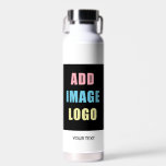 Pastel Yellow Customisable Business Logo | Photo  Water Bottle<br><div class="desc">Add your logo or image to this modern pastel design. You can simply add your company logo,  image,  or personal photo. Editable logo or photo business or individual personal gift for a friend,  co-worker,  or anyone else. Customisable company business employee staff modern design.</div>
