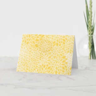Pastel yellow dahlias card