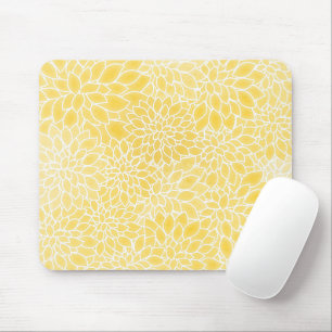 Pastel yellow dahlias mouse pad