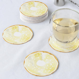 Pastel Yellow Doughnut Coasters