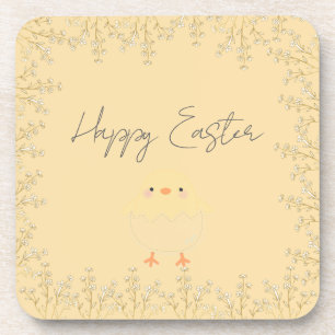 Pastel Yellow Easter Coasters - Personalised