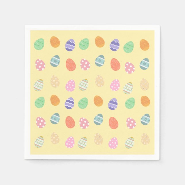 Pastel Yellow Easter Delight with Easter Eggs Napkin (Front)