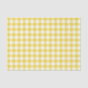 Pastel Yellow Gingham Buffalo Check Plaid Pattern  Tissue Paper