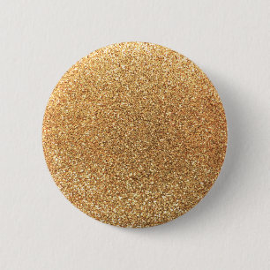 Pastel yellow glitter 6 cm round badge