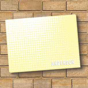 Pastel yellow halftone gradient personalised name post-it notes