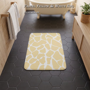 Pastel Yellow Hand-Painted Giraffe Spots Bath Mat