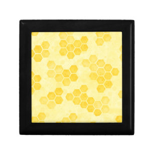 Pastel Yellow Honeycomb Pattern Gift Box