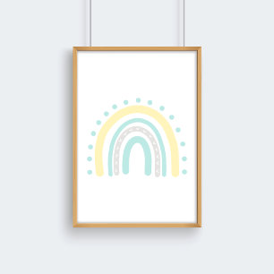 Pastel Yellow Mint  Neutral Nursery Rainbow Decor