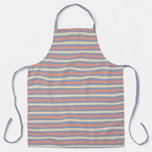 Pastel yellow, orange and blue stripes apron