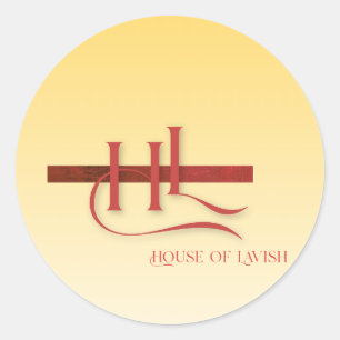 Pastel Yellow Red Gold House Of Lavish Classic Round Sticker